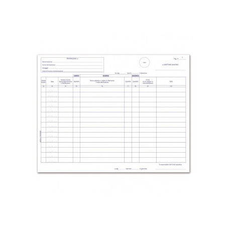 Registro Carico/Scarico stupefacenti per unità operative - 100 pagine prenumerate - 24x31,5 cm